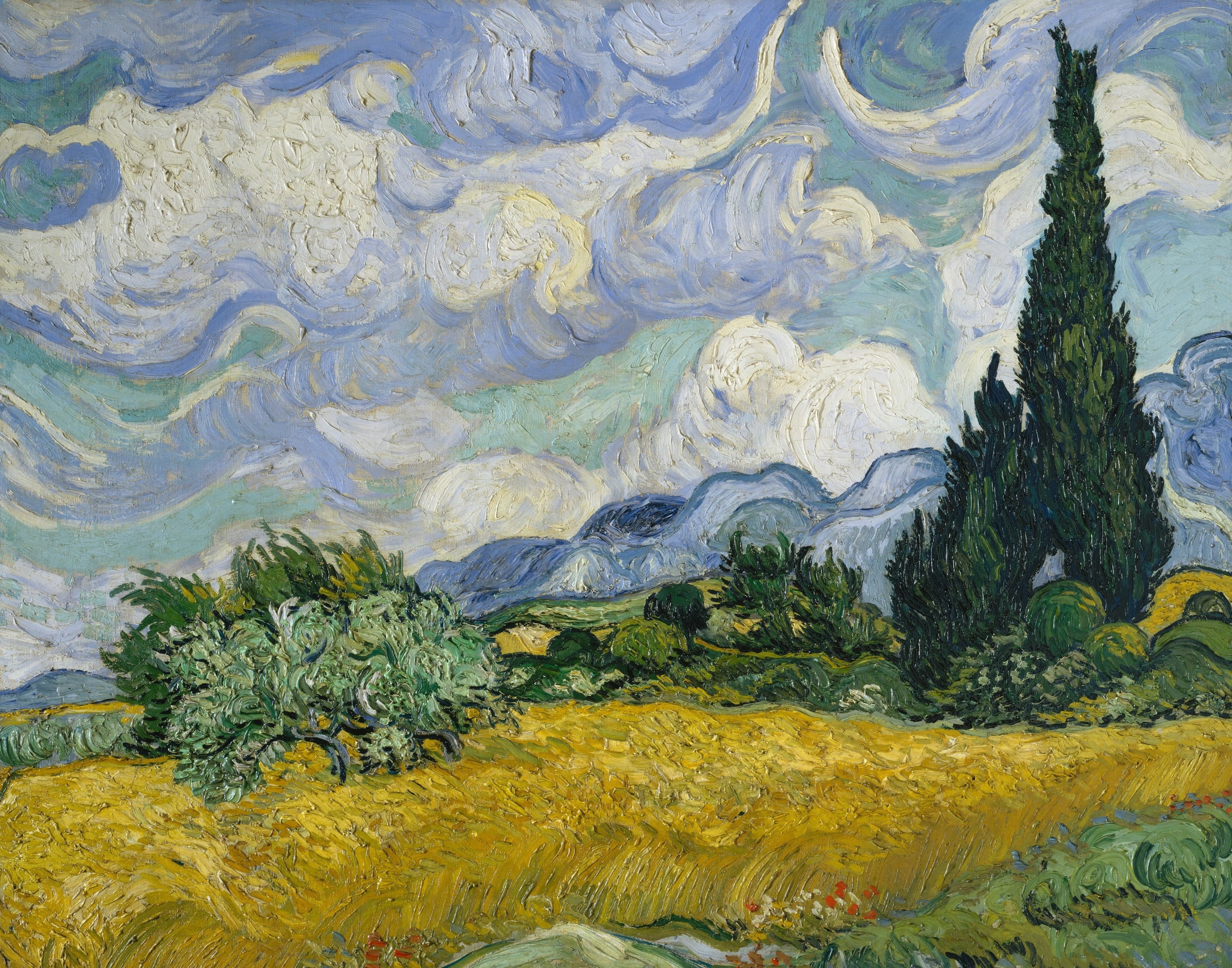 Wheat Field with Cypresses by Vincent van Gogh